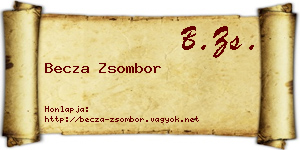 Becza Zsombor névjegykártya